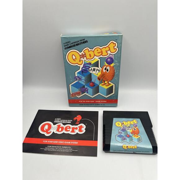 Q Bert Atari 5200 Complete Set In Original Box W/ Manual